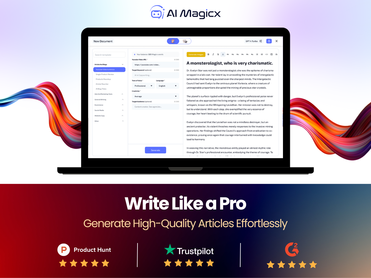 screenshot of AI Magicx